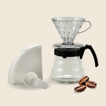 Hario V60 Pour Over Kit - Dripper Caffè Filtro con Filtri