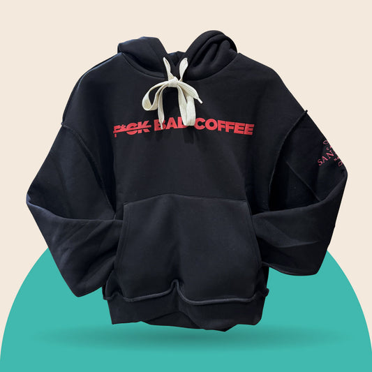 Felpa Nera F*ck Bad Coffee - Caffè Sansone Cotone Premium