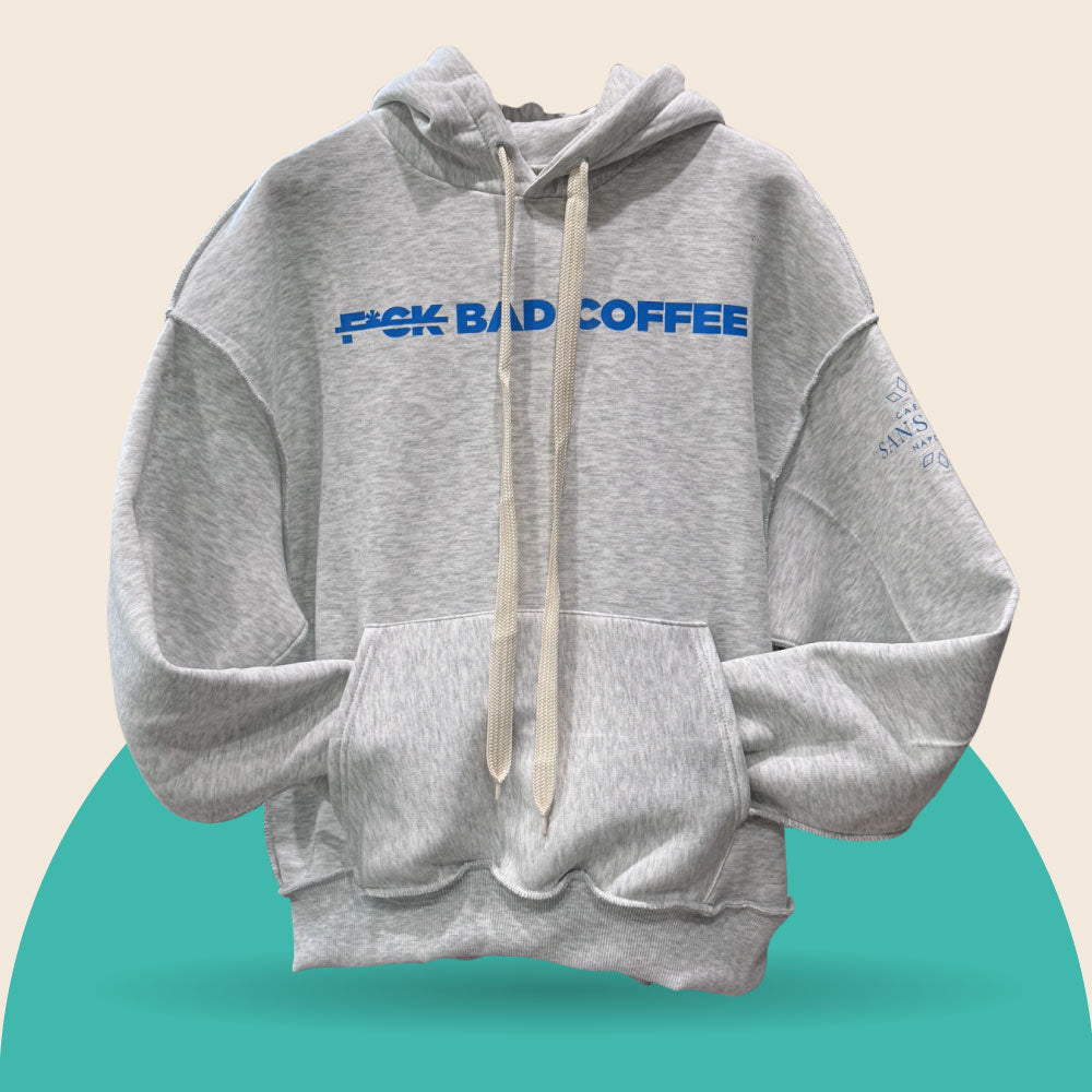 Felpa Grigia F*ck Bad Coffee - Caffè Sansone Cotone Premium