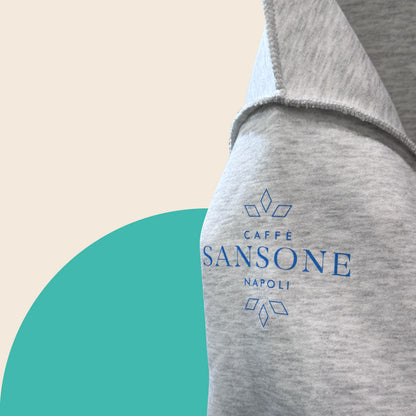 Felpa Grigia F*ck Bad Coffee - Caffè Sansone Cotone Premium