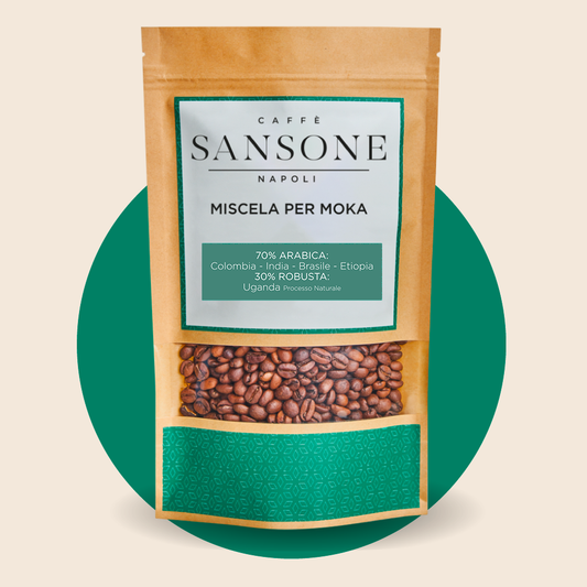 Miscela per Moka italiana 70% Arabica in grani - Caffè Sansone